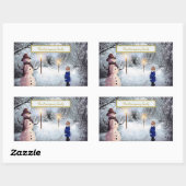 Kerstmis Snowman Rechthoekige Sticker (Vel)