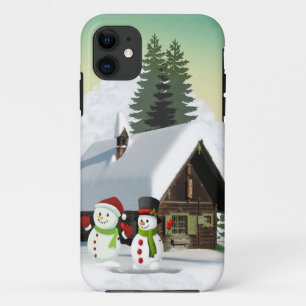 Kerstmis Snowman Scene iPhone 11 Hoesje