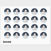 Kerstmis Snowman Snowball Rabbit Waterverf Ronde Sticker (Vel)