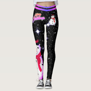 Kerstmis/Snowman/Snowflake op - (editable) Leggings
