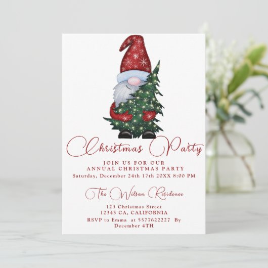 Kerstmis - Snowman - Uitnodiging kerstfeest (Staand voorkant)