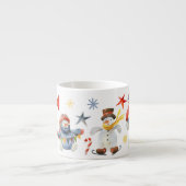 Kerstmis: Snowman Winter Cute Funny Espresso Kop (Voorkant)