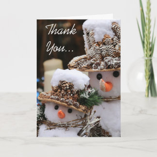 Kerstmis Snowmen Dank je wel Bedankkaart