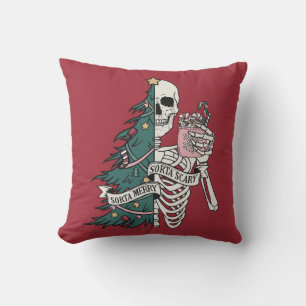 Kerstmis Sorta Scary Sorta Merry Funny Skeleton Kussen