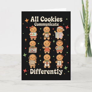 Kerstmis Sped Leraar Alle Koekjes Communiceren Ver Kaart