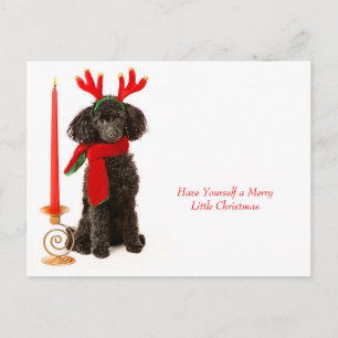 Kerstmis Speelgoed Poodle Dog Feestdagenkaart