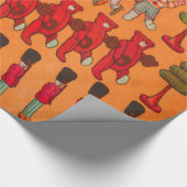 Kerstmis Speelgoed Vintage Kinderen Spelen Cadeaupapier (Hoek)