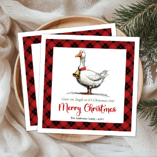 Kerstmis Speelse Domme Gans Humor Servetten