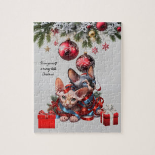 Kerstmis Sphynx Kittens Legpuzzel