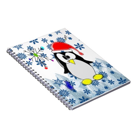 Kerstmis Spiraal Notebook Pinguïn Notitieboek (Rechterzijde)