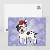 Kerstmis Staffordshire Bull terrier Feestdagenkaart (Voorkant / Achterkant)