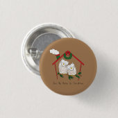 Kerstmis - Startkleding Ronde Button 3,2 Cm (Voorkant /achterkant)