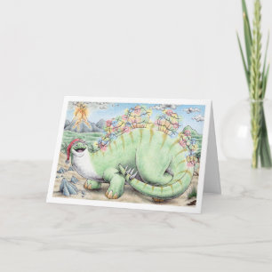 Kerstmis Stegosaurus Feestdagen Kaart