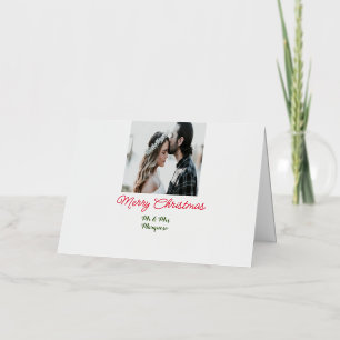 Kerstmis stel foto naam toevoegen gelukkig feestda folie feestdagenkaart