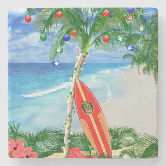 Kerstmis Stenen Onderzetter (Voorkant)