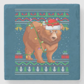 Kerstmis Stenen Onderzetter (Voorkant)