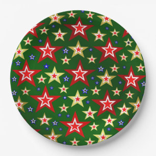 Kerstmis, ster, feest, decoratie, kerstmis, papieren bordje