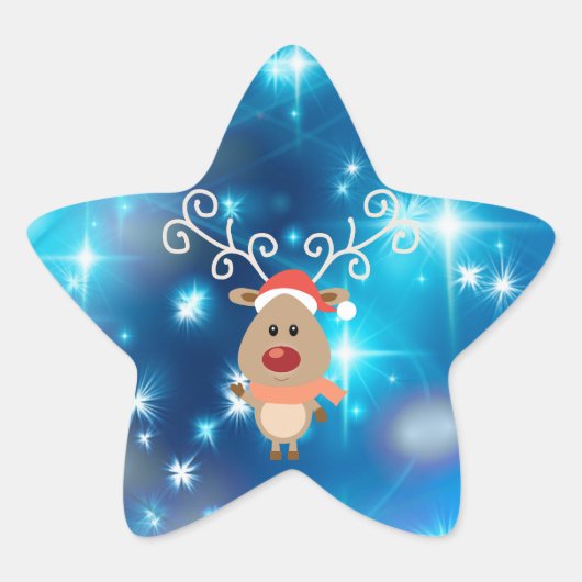 Kerstmis Ster Sticker (Voorkant)