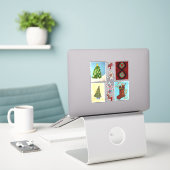 Kerstmis Sticker (Laptop op bureau)