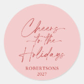 Kerstmis sticker 'Cheers to the Holidays' (Voorkant)