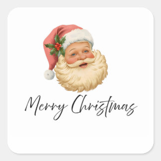 Kerstmis sticker Kerstman | Vintage label