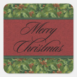 Kerstmis Sticker met hulst