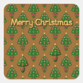Kerstmis sticker met Kerstbomen