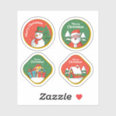 Kerstmis stickercollectie ter viering sticker (Vel)