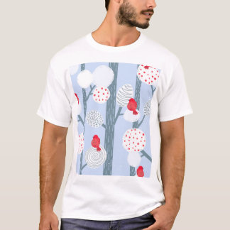 Kerstmis stiervinken, bomen, bos. t-shirt
