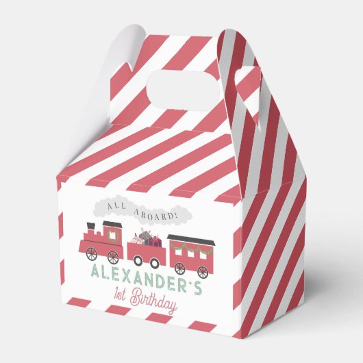 Kerstmis Stoomtrein Kinderen Verjaardag Bedankdoosjes (Voorkant Zijde)