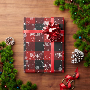 Kerstmis STOUTE tekst in sneeuwvlokken Cadeaupapier