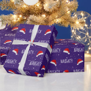 Kerstmis STOUTE tekst met kerstmannenmutsen Cadeaupapier