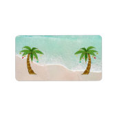 Kerstmis Strand Scene Adreslabels Etiket (Voorkant)