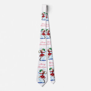 Kerstmis Stropdas Snowman en Girl Dance Fun