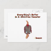 Kerstmis sweater-Ized Bacon Feestdagenkaart (Voorkant / Achterkant)