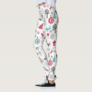 Kerstmis symbolen naadloos patroon leggings
