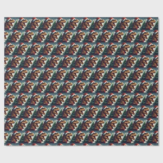 Kerstmis T-Rex 1 Cadeaupapier (Vlak)