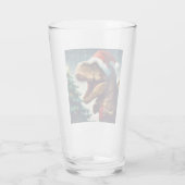 Kerstmis T-Rex 1 Glas (Achterkant)