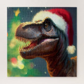 Kerstmis T-Rex (2) Legpuzzel (Verticaal)