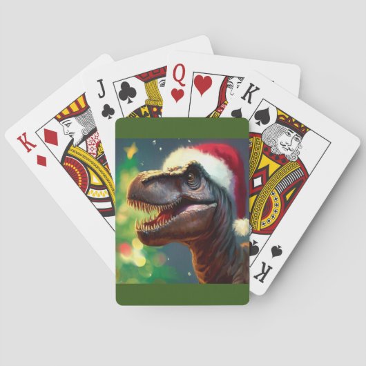 Kerstmis T-Rex (2) Pokerkaarten (Achterkant)