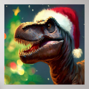 Kerstmis T-Rex 2 Poster