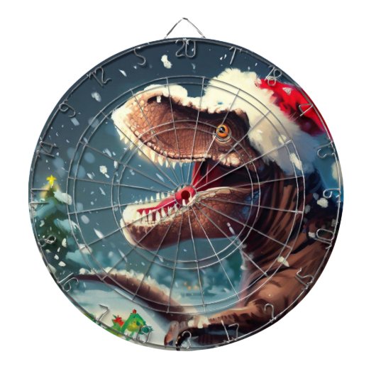 Kerstmis T-Rex (3) Dartbord (Voorkant)