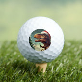 Kerstmis T-Rex (4) Golfballen (Insitu Shirt)