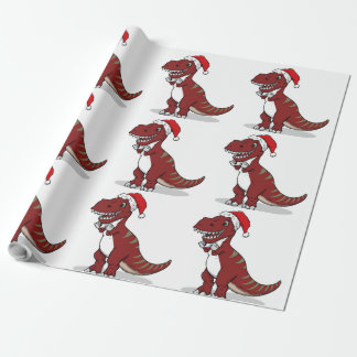 Kerstmis T-Rex Cadeaupapier