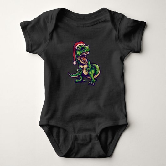 Kerstmis T-rex Dinosaur | Ontwerp van Dinosaur Romper (Voorkant)
