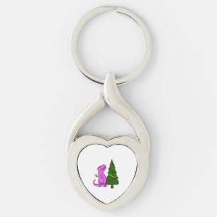 Kerstmis T-Rex dinosaurus 3 Sleutelhanger