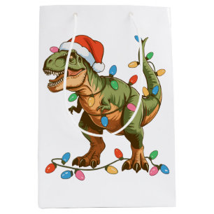 Kerstmis T Rex Dinosaurus Xmas Dino Tyrannosaurus Medium Cadeauzakje