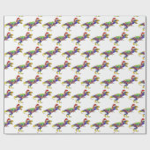 Kerstmis T Rex Festive Dinosaur Cadeaupapier (Vlak)