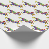 Kerstmis T Rex Festive Dinosaur Cadeaupapier (Hoek)