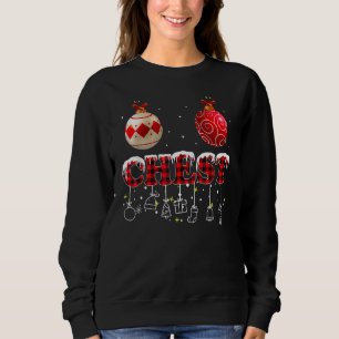 Kerstmis T-shirt met borstnoten Funny Matching Kop
